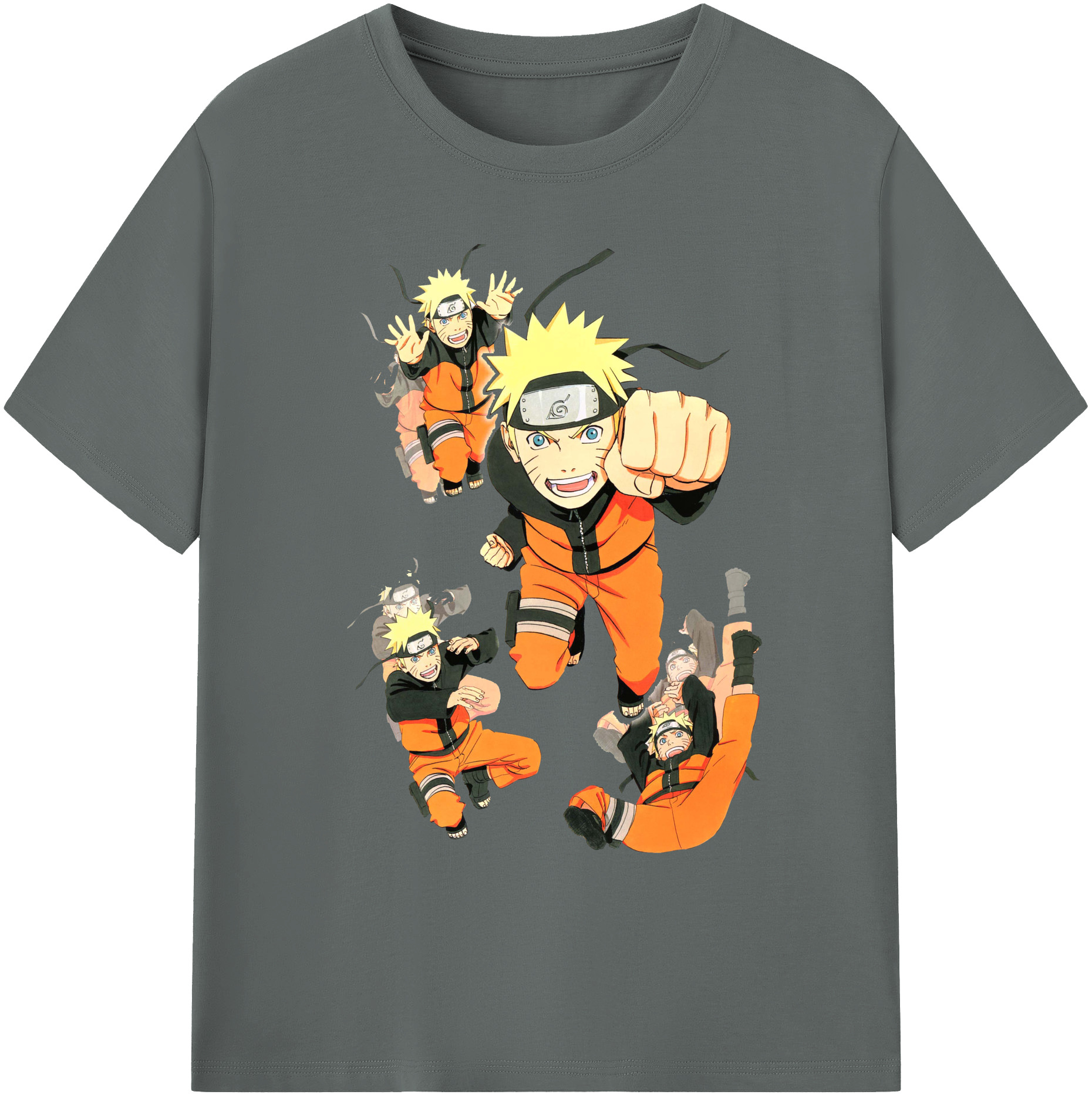 （画像用） NARUTO -ナルト- うずまき ナルト Uzumaki Naruto 綿100％ メンズ半袖Tシャツ｜肌触りやわらか＆通気性